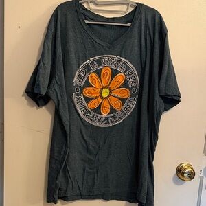 Dark weathered forest green LOVE IN FAITH AND Graphic Tee “If God is With Her…